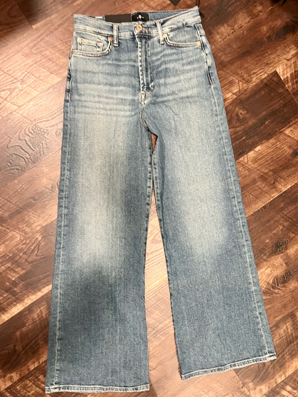 7 For All Mankind Women’s Jeans Size 27 NWT High Rise Wide Leg Sea Level $238